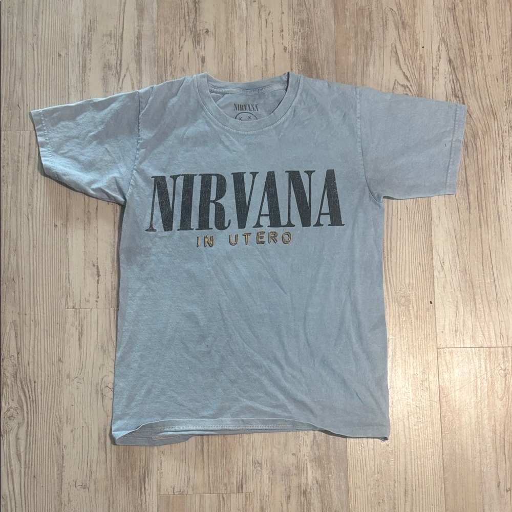 NIRVANA Pale Blue 'In Utero' Short Sleeve Band Tee